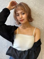 アース 三軒茶屋店(HAIR&MAKE EARTH) 三軒茶屋_レディース_ミディアム_ブリーチ_ボブ_コテ巻き_パーマ