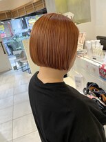 ネオリーブカフ 鶴ヶ峰店(Neolive caff)&nbsp;オレンジブラウン×ダブルカラー×ミニボブ