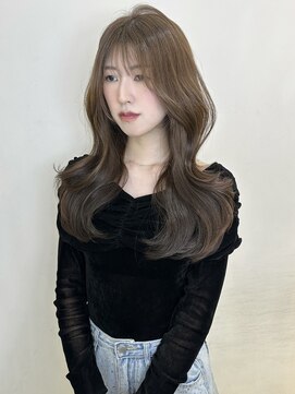 アクシス 栄店(`AXIS) olive brown × layer cut