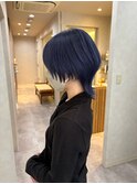 ネイビーブルーショートウルフ【広島/本通】