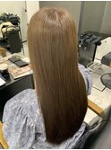 伸ばしかけロング×シナモンベージュ