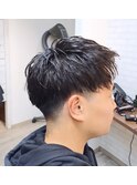 アップバングスタイル　メンズショート