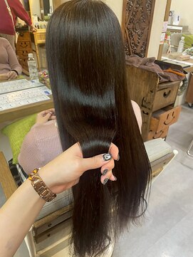ヘアリゾート粋 ウナム 新宿東口店(enam) 艶髪ストレート/髪質改善/ロング/シアーブラウン