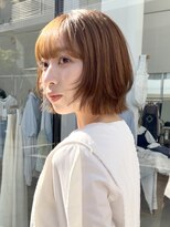 グリーンミドル(GREEN middle)&nbsp;顔周りレイヤーボブ/まとまるボブ/外ハネボブ/ベージュカラー