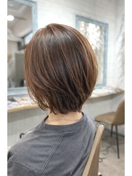 バンビ(BAMBI) 20代30代40代50代 レイヤーボブ×オレンジブラウン