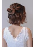 可愛く簡単にアレンジ！ ルーズで華やかなボブヘアアレンジ