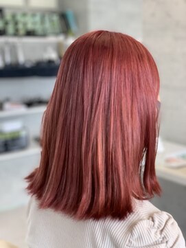 シャルムヘアー(charme hair) ブリーチ２回でつくるコーラルピンク☆
