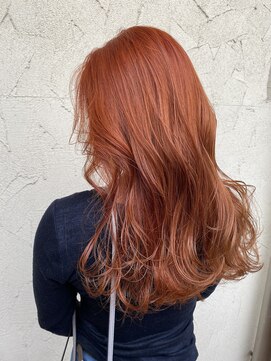 リー ヴィータ 上新庄(Lee Vita) アプリコットオレンジ×韓国ヘア×ロングヘア