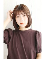 ヘアーアンドスマイル バル(hair&smile Baru) ワイドバングのツヤ感ワンカールボブ