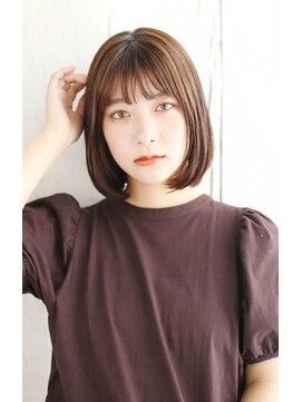ヘアーアンドスマイル バル(hair&smile Baru) ワイドバングのツヤ感ワンカールボブ