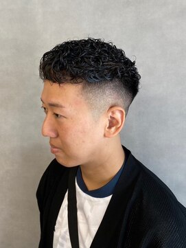 ソアー 新大阪(SOAR) 刈り上げアッシュブラックメンズマッシュパーマ【新大阪】