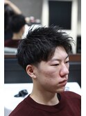 メンズショートアップバングスタイル