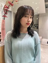 フロントレイヤーパーマ 黒髪パーマ 無造作パーマ