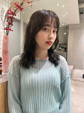 ホロ(hollo) フロントレイヤーパーマ 黒髪パーマ 無造作パーマ