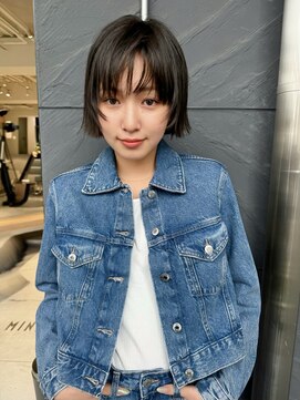 ミンクス 原宿店(MINX) レイヤーカット ウェットヘア オリーブベージュ 大人ヘア 原宿