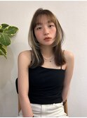 フェイスレイヤー シースルーバング ポイントブリーチカラー