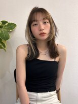 フェイスレイヤー シースルーバング ポイントブリーチカラー