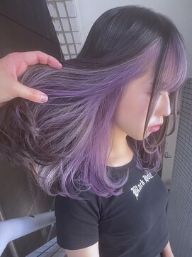 イエナ 渋谷(IENA) パープルシルバー　インナーカラー　デザインカラー