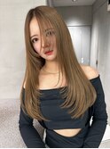 韓国ヘアーハッシュカットレイヤーカットグレージュブリーチ無し