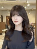 韓国ヘア/似合わせカット/前髪/顔まわり/グレージュ/谷町四丁目