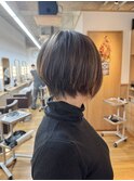 前髪無しハイライトショートボブ