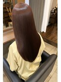 髪質改善ストレート×red brown