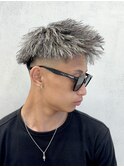 ツイストパーマ/ホワイトメッシュ/フェードジェット