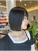 ボブ/縮毛矯正/切りっぱなしボブ