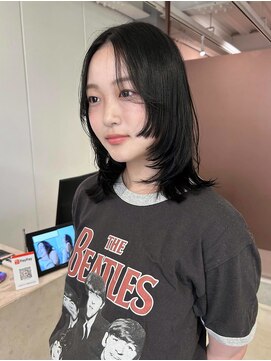 ニカ(NICA) 【NICA】ミディアムレイヤーヘアデザインカット×オリーブグレー