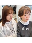 【３０代４０代５０代】無造作くびれショート/パーマ風/前髪