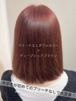 サラジュ 仁川店(SARAJU) 【Wカラー特化】森山担当 ブリーチなし×ディープレッドブラウン