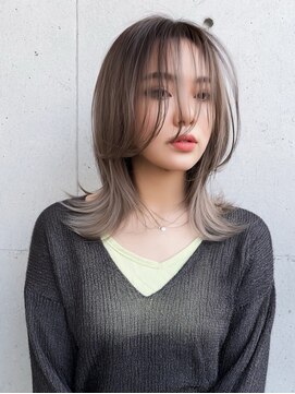 シエラ 心斎橋(CIERA.) フェイスフレーミングミルクティーベージュルーツカラー