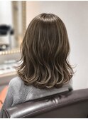 ブリーチ無し高発色オイルカラーで柔らかさなオリーブベージュに