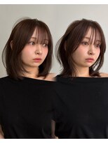 ヨーク(YOKE) ミディアムレイヤーレイヤーカットくびれヘアヘーゼルブラウン
