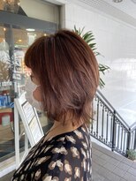 20代30代40代大人かわいい/モカベージュ/ウルフ/くびれ/外ハネ