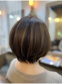 30代40代50代　大人可愛いハイライト &nbsp;小顔丸みショートボブ◎柏