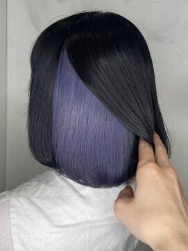 アン(Hair make un) 【ボブ×インナーカラー】くすみラベンダーアッシュカラー♪