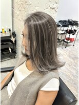 ブレンド 渋谷(BLend)&nbsp;ハイライトカラーマチルダボブインナーグレージュ前髪