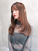 cheri銀座　シースルーバング×ナチュラルココアブラウン