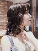 【macana指名】レイヤーパーマ　ウルフ　ミディアムパーマ