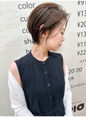 札幌ショート　大人かわいいかきあげ耳かけショート