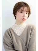 ボブルフネビージュ小顔ワンレン黒髪小顔カット