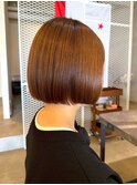 ボブ ブラウンベージュ 艶髪 20代30代 縮毛矯正 丸みボブ 透明感