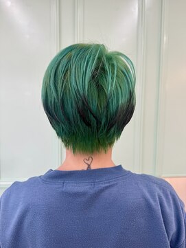 グラスペディア(graspedia) ハイトーン/デザインカラー/裾カラー/モスグリーン/個性的