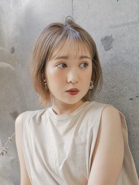 ガーデンヨコハマエスト(GARDEN YOKOHAMA est) ボブ　外ハネボブ　くびれヘア　切りっぱなしボブ　暗めカラー