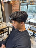 MEN'S HAIR/束間ショート/オールバック/センターパート