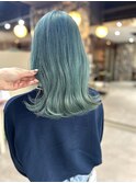ブリーチあり◎透けるミントグリーンカラー