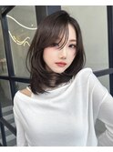 透明感グレージュ×ワンホンヘア