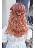 ヘアセット　ハーフアップ