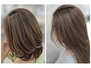 スウィートテラス 読谷村大湾店の写真/明るくお洒落に白髪を自然にぼかす艶カラー*上品な色味でクリアな発色と透明感も［白髪ぼかし/ハイライト］